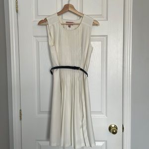 Ted Baker cream pleated dress with belt